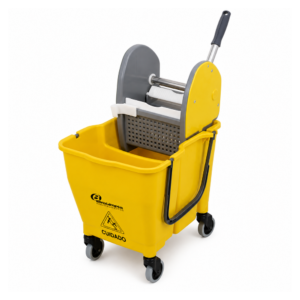Balde com espremedor Bralimpia Doblô 30L Amarelo