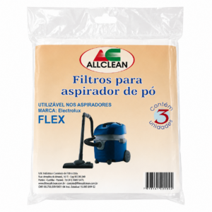 Kit Saco Descartável c/3 para Aspirador de Pó - Modelo Electrolux Flex