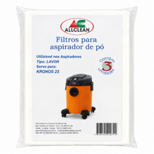 Kit Saco Descartável c/3 para Aspirador de Pó - Modelo Lavor Kronos 23