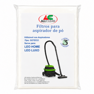 Kit Saco Descartável c/3 para Aspirador de Pó - Modelo Soteco LEO