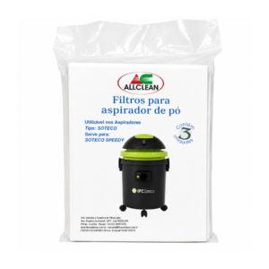 Kit Saco Descartável c/3 para Aspirador de Pó - Modelo Soteco/IPC SPEEDY (27 LTS)