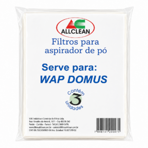 Kit Saco Descartável c/3 para Aspirador de Pó - Modelo WAP Domus