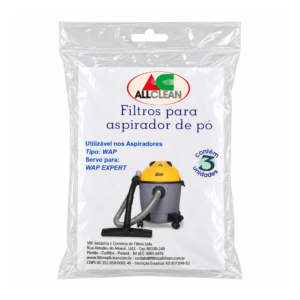 Kit Saco Descartável c/3 para Aspirador de Pó - Modelo WAP Expert