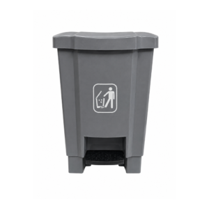 Lixeira com pedal preto 18L - Cinza